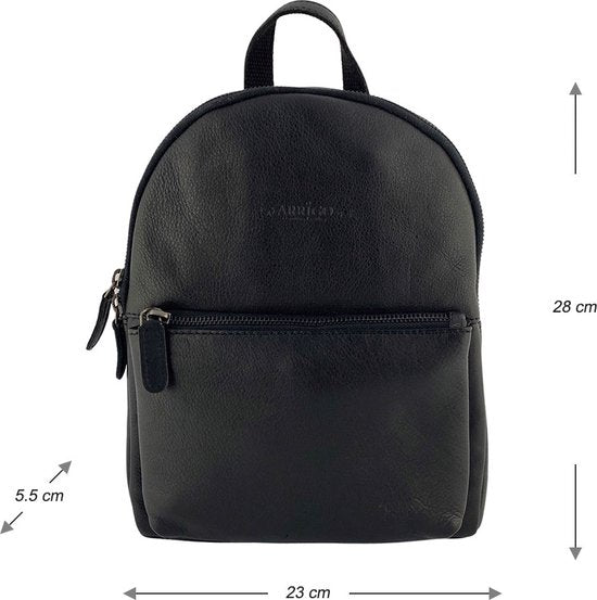 Rugzak dames rugzakje rugtas kleine rugzak leren rugzak leer zwart - Arrigo Leather Goods