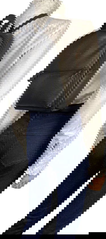 Rugzak dames rugzakje rugtas kleine rugzak leren rugzak leer zwart - Arrigo Leather Goods