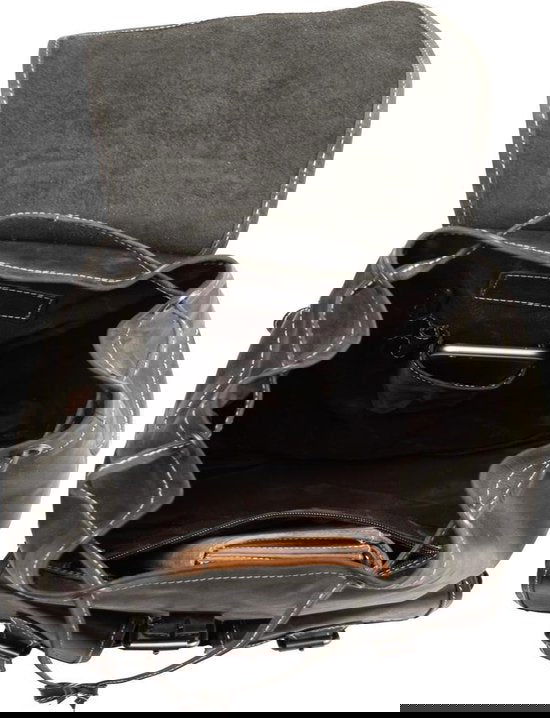 Rugzak van hip zwart buffelleer deze ruime rugtas heeft genoeg - Arrigo Leather Goods