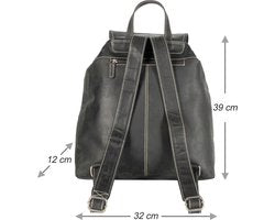 Rugzak van hip zwart buffelleer deze ruime rugtas heeft genoeg - Arrigo Leather Goods