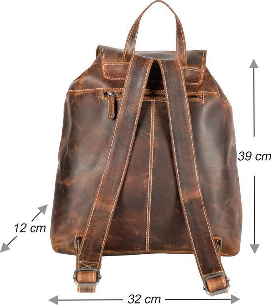 Rugzak van naturel buffelleer deze ruime rugtas heeft genoeg ruimte - Arrigo Leather Goods