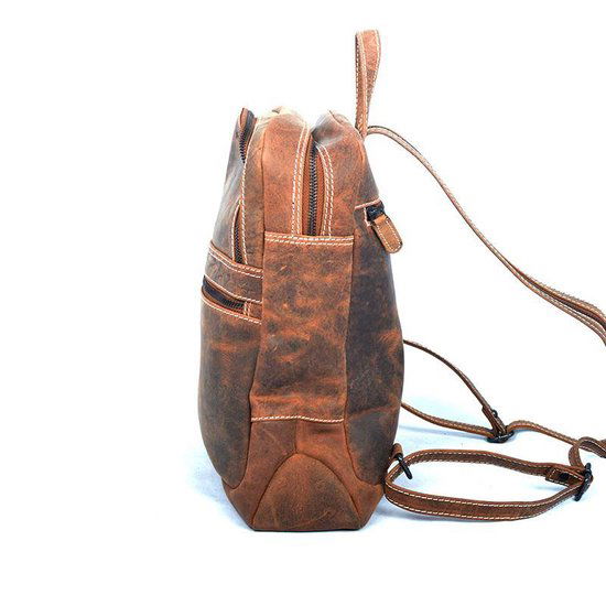 Rugzak van naturel cognac buffelleer - Arrigo Leather Goods