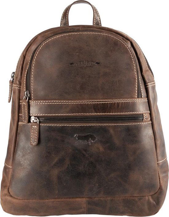 Rugzak van naturel donkerbruin buffelleer - Arrigo Leather Goods