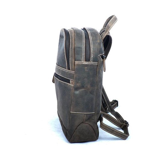 Rugzak van naturel donkerbruin buffelleer - Arrigo Leather Goods