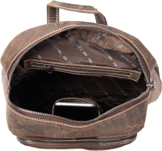 Rugzak van naturel donkerbruin buffelleer - Arrigo Leather Goods