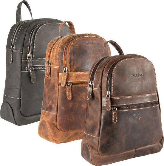 Rugzak van naturel donkerbruin buffelleer - Arrigo Leather Goods