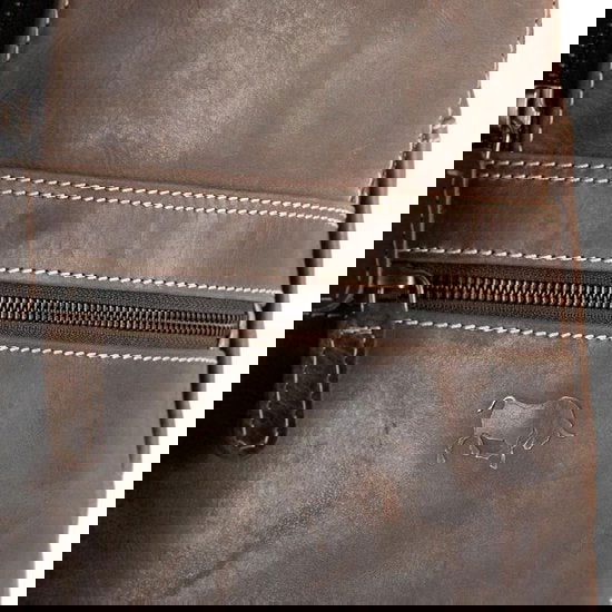 Rugzak van naturel donkerbruin buffelleer - Arrigo Leather Goods