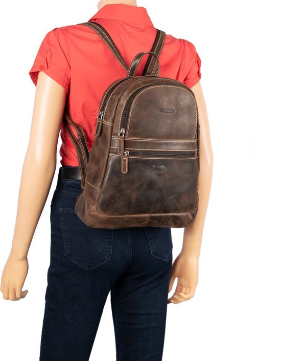 Rugzak van naturel donkerbruin buffelleer - Arrigo Leather Goods