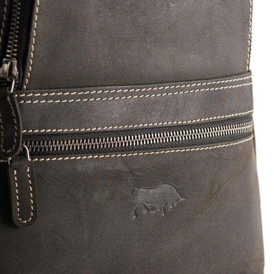 Rugzak van naturel zwart buffelleer - Arrigo Leather Goods