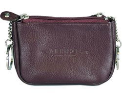 Rundleer Sleuteletui - Bordeauxrood met 2 Sleutelringen - Arrigo.nl