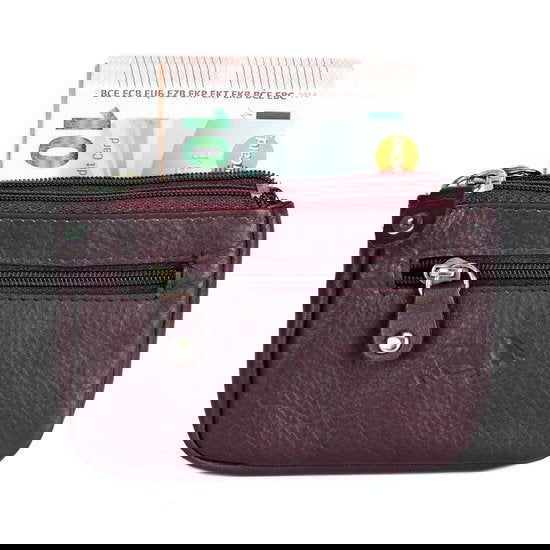 Rundleer Sleuteletui - Bordeauxrood met 2 Sleutelringen - Arrigo.nl