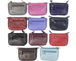 Rundleer Sleuteletui - Bordeauxrood met 2 Sleutelringen - Arrigo.nl