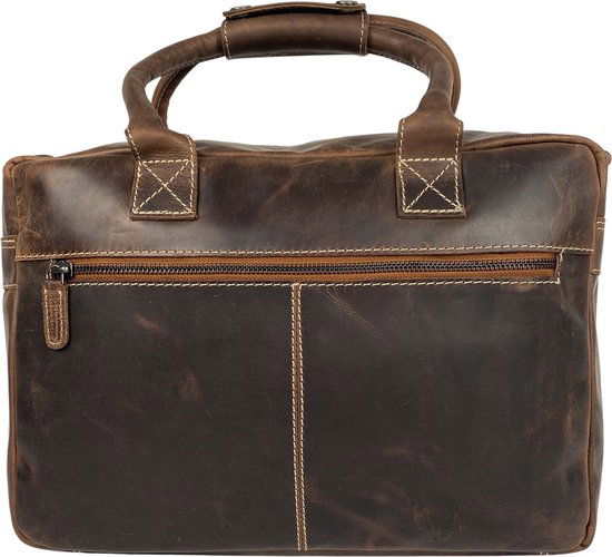 Schoudertas cognac cowboysbag laptoptas 13 inch buffelleer handtas arrigo - Arrigo.nl