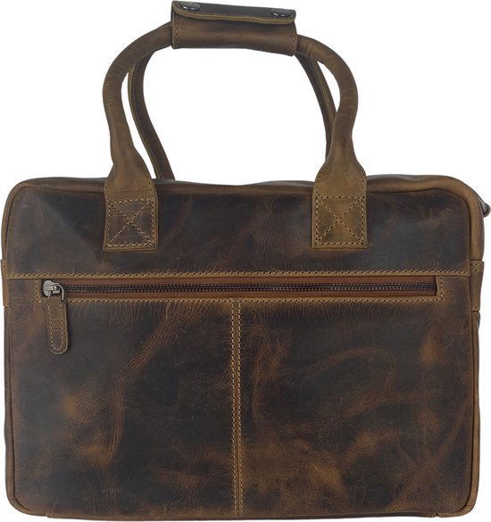 Schoudertas cowboybag grote tas werktas schooltas wax leer naturel kleur - Arrigo.nl