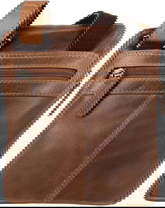 Schoudertas dames crossbody tas heren rundleer verstelbare schouderriem cognac - Arrigo Leather Goods
