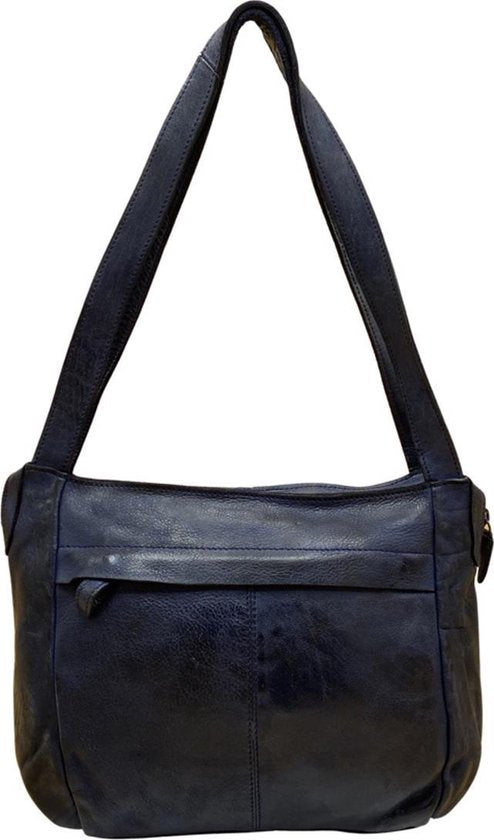 Schoudertas dames tassen donkerblauw gevlochten leer arrigo - Arrigo Leather Goods