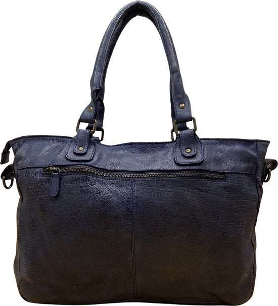 Schoudertas dames tassen schoudertassen vrouwen donkerblauw large arrigo - Arrigo.nl