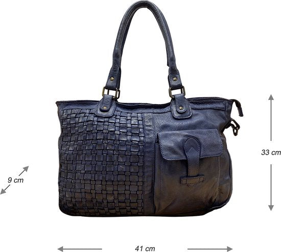 Schoudertas dames tassen schoudertassen vrouwen donkerblauw large arrigo - Arrigo.nl