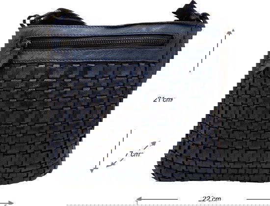 Schoudertas dames tassen schoudertassen vrouwen donkerblauw leer arrigo - Arrigo Leather Goods