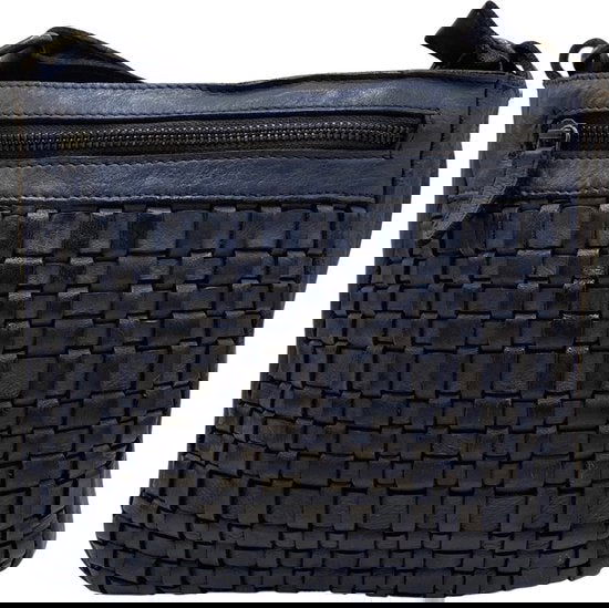 Schoudertas dames tassen schoudertassen vrouwen donkerblauw leer arrigo - Arrigo Leather Goods