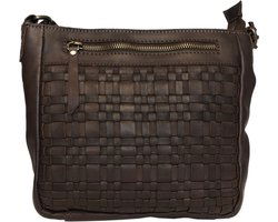 Schoudertas dames tassen schoudertassen vrouwen donkerbruin arrigo - Arrigo Leather Goods