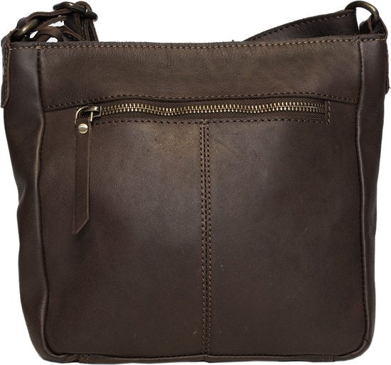 Schoudertas dames tassen schoudertassen vrouwen donkerbruin arrigo - Arrigo Leather Goods