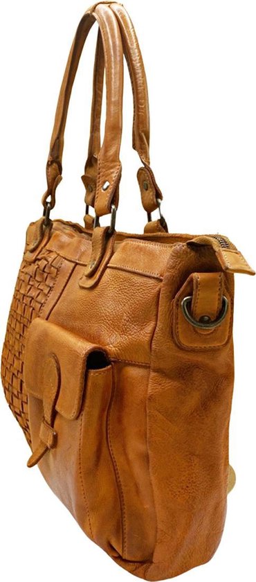 Schoudertas dames tassen schoudertassen vrouwen lichtbruin large arrigo - Arrigo.nl