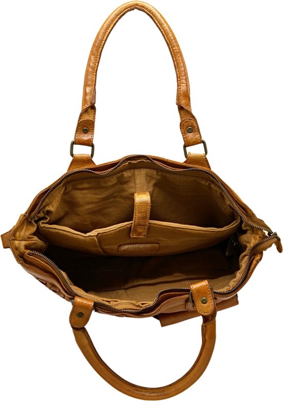 Schoudertas dames tassen schoudertassen vrouwen lichtbruin large arrigo - Arrigo.nl