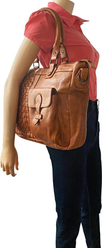 Schoudertas dames tassen schoudertassen vrouwen lichtbruin large arrigo - Arrigo.nl