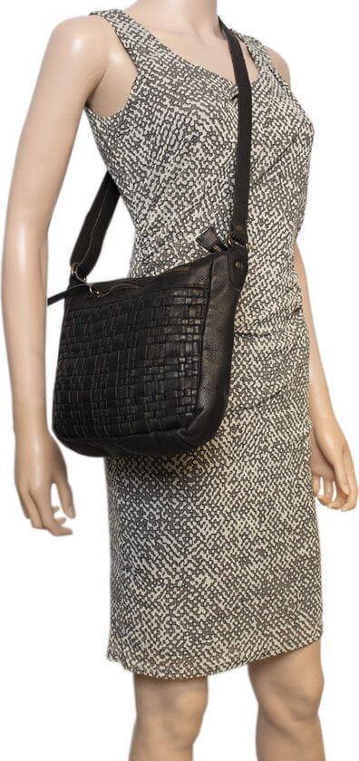 Schoudertas dames tassen schoudertassen vrouwen zwart leer arrigo - Arrigo Leather Goods