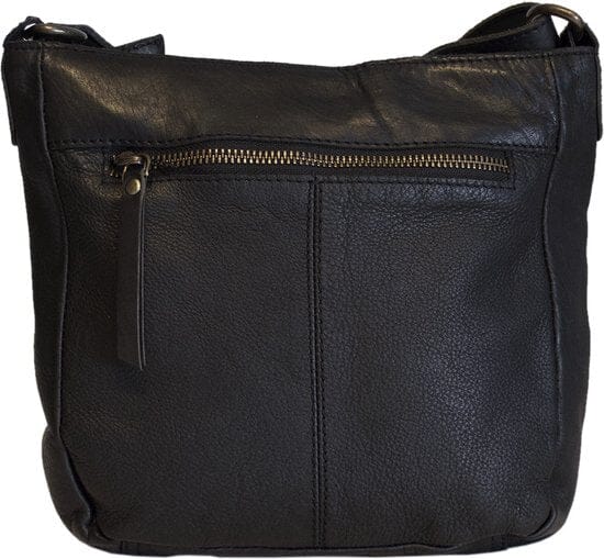 Schoudertas dames tassen schoudertassen vrouwen zwart leer arrigo - Arrigo Leather Goods