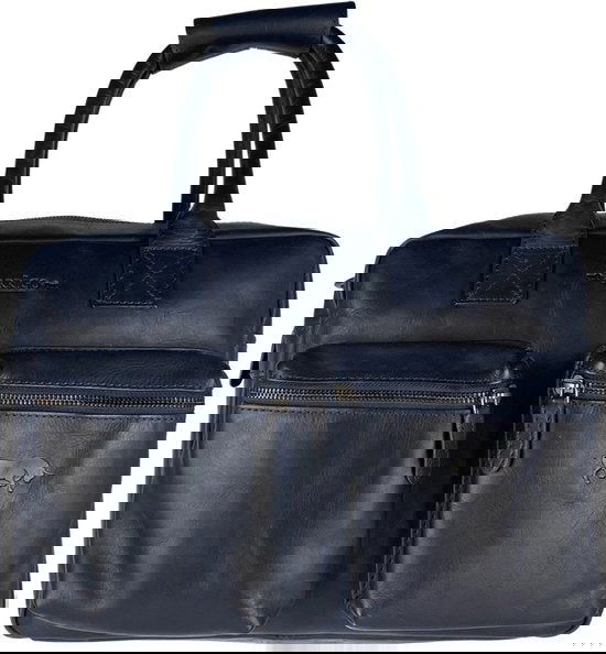 Schoudertas donkerblauw laptoptas cowboybag grote tas werktas schooltas handtas leer - Arrigo.nl