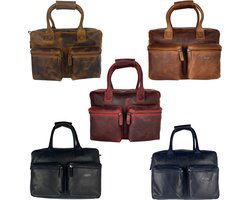 Schoudertas donkerblauw laptoptas cowboybag grote tas werktas schooltas handtas leer - Arrigo.nl