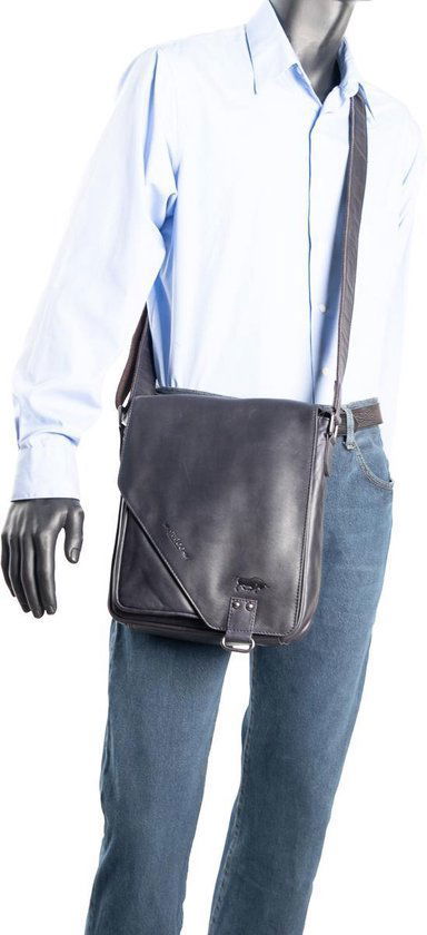 Schoudertas donkerblauw leer crossbody tas donkerblauw leer crossbody bag donkerblauw - Arrigo.nl