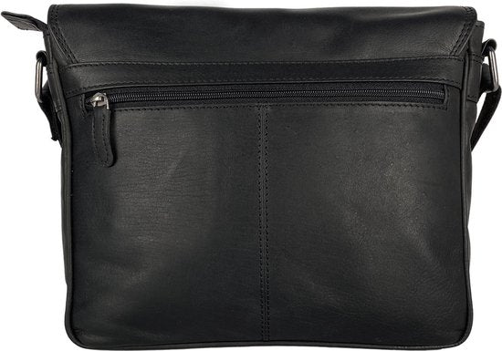 Schoudertas groen damestas messenger bag crossbody leer zwart - Arrigo Leather Goods