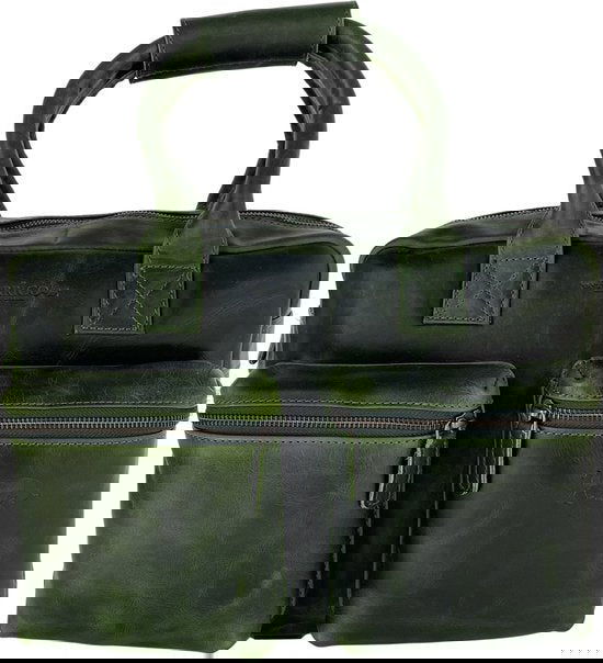 Schoudertas groen laptoptas cowboysbag grote tas werktas schooltas leer handtas - Arrigo.nl