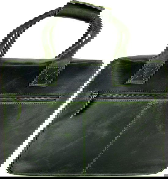 Schoudertas groen laptoptas cowboysbag grote tas werktas schooltas leer handtas - Arrigo.nl