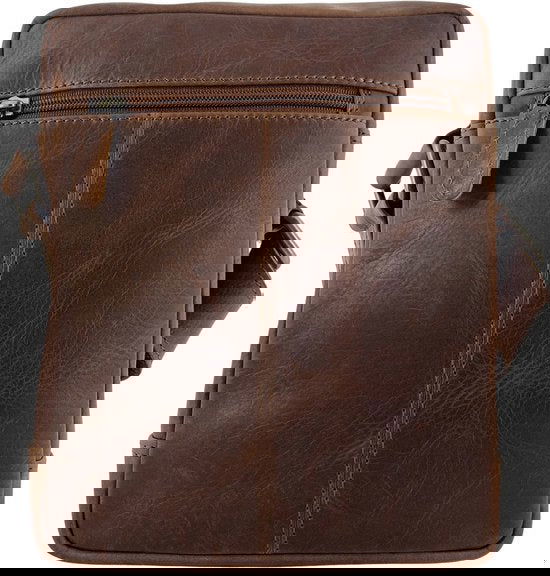 Schoudertas heren crossbody tas dames schoudertassen vrouw leer cognac - Arrigo.nl