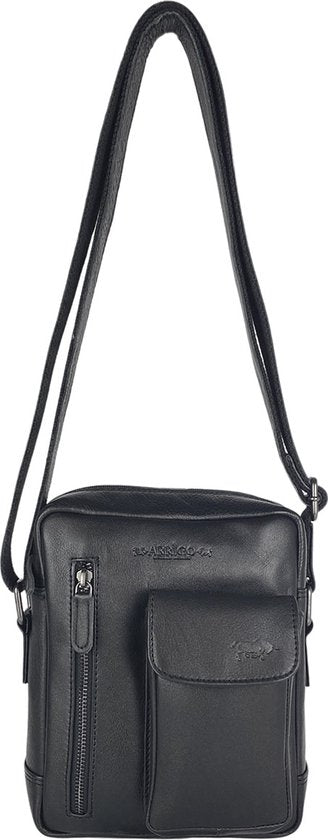 Schoudertas heren crossbody tas dames schoudertassen vrouw leer zwart - Arrigo Leather Goods