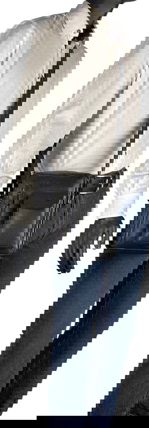 Schoudertas heren crossbody tas dames schoudertassen vrouw leer zwart - Arrigo Leather Goods