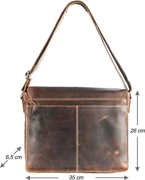 Schoudertas heren schoudertas dames leren messenger bag lichtbruin leer postman - Arrigo.nl