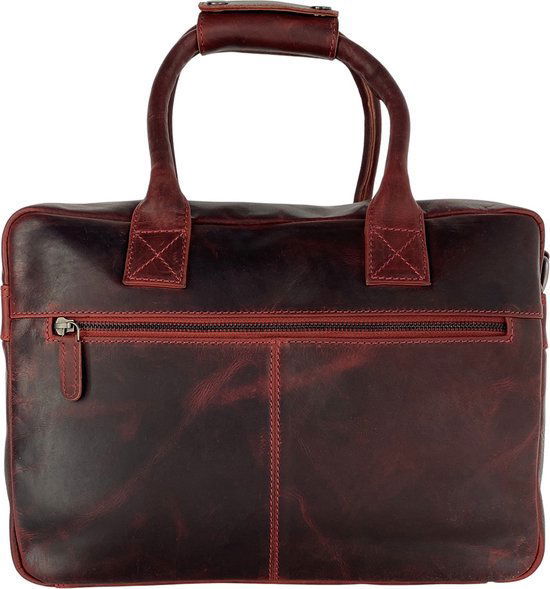 Schoudertas laptoptas rood cowboybag grote tas werktas schooltas leer handtas - Arrigo.nl