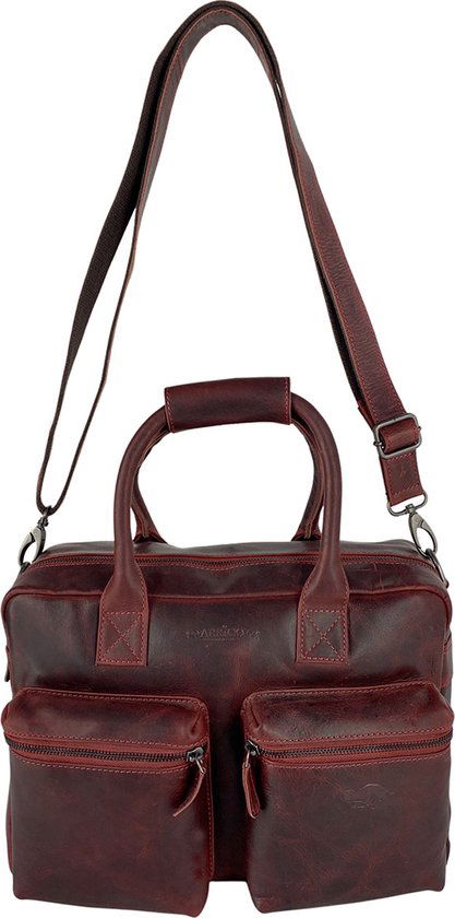 Schoudertas laptoptas rood cowboybag grote tas werktas schooltas leer handtas - Arrigo.nl