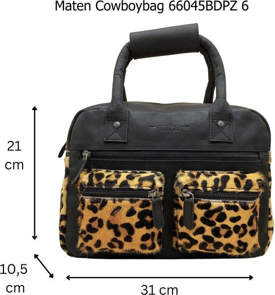 Schoudertas leer jaguar zwart crossbody dames tas cowboybag handtas westernbag - Arrigo Leather Goods
