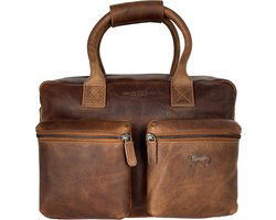 Schoudertas lichtbruin laptop tas cowboy bag grote tas werktas schooltas - Arrigo.nl