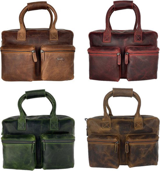 Schoudertas lichtbruin laptop tas cowboy bag grote tas werktas schooltas - Arrigo.nl