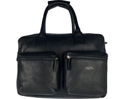 Schoudertas zwart laptoptas cowboysbag grote tas werktas schooltas leer handtas - Arrigo.nl