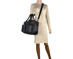 Schoudertas zwart laptoptas cowboysbag grote tas werktas schooltas leer handtas - Arrigo.nl