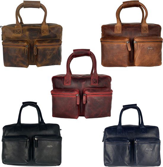 Schoudertas zwart laptoptas cowboysbag grote tas werktas schooltas leer handtas - Arrigo.nl