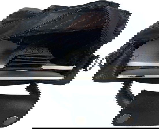 Schoudertas zwart laptoptas cowboysbag grote tas werktas schooltas leer handtas - Arrigo.nl